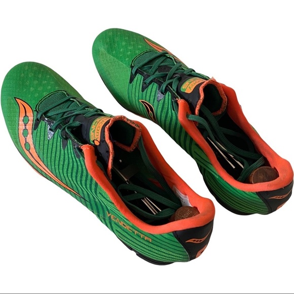 Saucony Vendetta 2 Mens Slime Orange Running Cleats Spikes Sz 9M S29047-1 main image 7